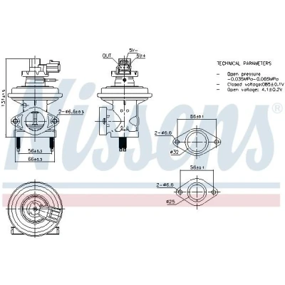 Imagen de NISSENS 98474 Válvula EGR sin radiator FORD: Transit Mk5 Furgón, Bus, Camión de plataforma/Chasis