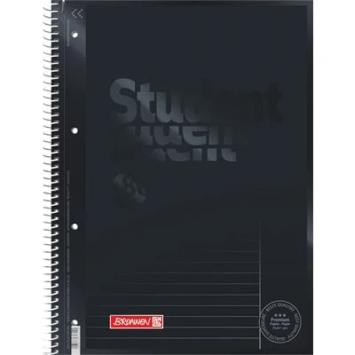 Imagen de Brunnen 1067925190 Bloc de notas para estudiantes, negro, A4 forrado, 90 g/M ² 25, 80 hojas