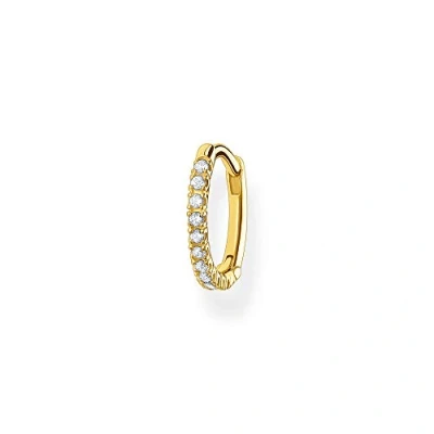 Imagen de THOMAS SABO Pendientes de un Solo Aro Piedras Blancas Plata Chapada en Oro CR659 414 14, Amarillo