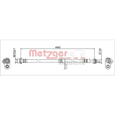 Imagen de METZGER 4111650 Latiguillos de Freno Eje trasero, derecha 440 TOYOTA: Yaris I Hatchback