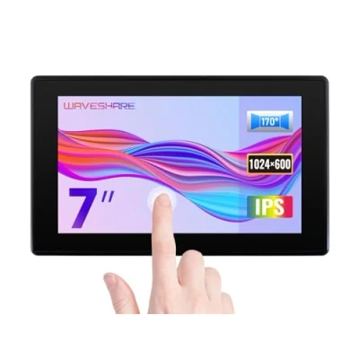 Imagen de Waveshare 7inch IPS Capacitive Touch Screen 1024x600 Resolution LCD Display with Toughened Glass Cover Support Raspberry Pi,BB Black, Banana Pi,Windows 10/8.1/8/7,Raspberry Pi 4