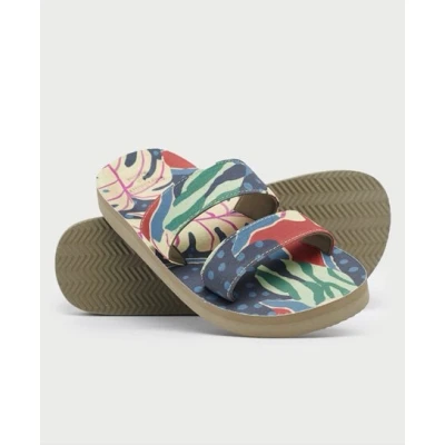 Imagen de Superdry Slim 2 Strap Slide, Mocasín Mujer, Cut About Leaves AOP, Small