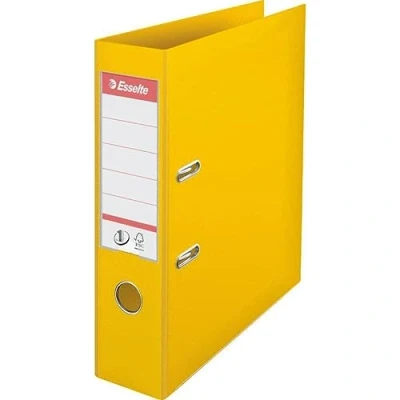 Imagen de Esselte 162510 Archivadores para hojas A4 (con palanca, 5 unidades), color amarillo Lomo 75 mm