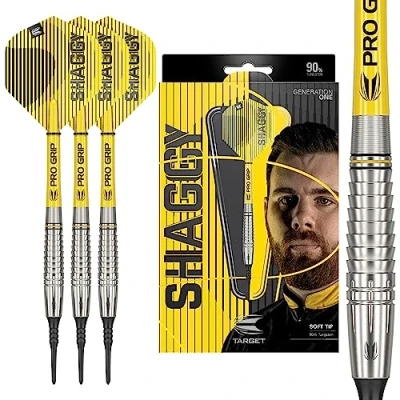 Imagen de TARGET Scott Williams G1 Juego de Dardos Punta Suave tungsteno 90%, Unisex, Plata y Amarillo, 18 g