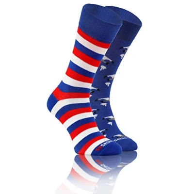 Imagen de Sesto Senso Calcetines Divertidos Algodón Mujer Hombre Locos Coloridos Funny Socks Rayas 35 38 Gaviotas