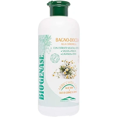 Imagen de Biogenase Gel de Ducha Relajante Manzanilla Enriquecido con Extractos Aloe Vera y Germen Trigo Baño Hidratante, Sin Parabenos 500 ml