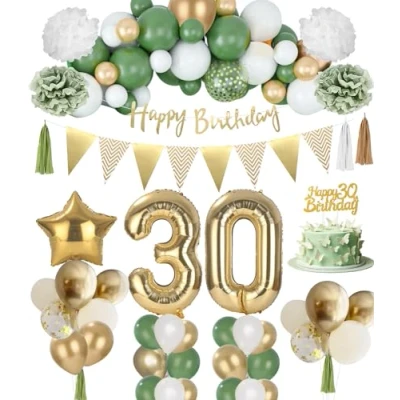 Imagen de Globos 30 cumpleaños Hombres,30 Años Decoracion Cumpleaños, Decoraciones Fiesta Oro Negro 30er con Pancarta Feliz para Hombres y Mujeres Dfiesta de cumpleaño Decoracione