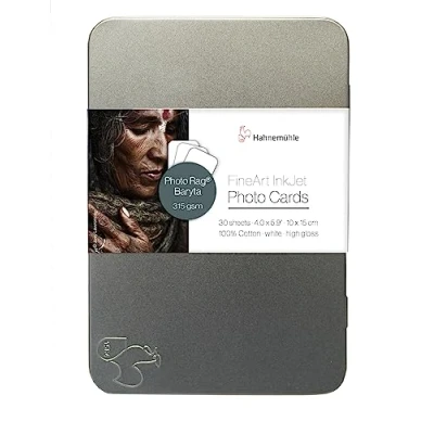 Imagen de Hahnemühle PhotoRag® Baryta Tarjetas fotográficas (30 hojas, 10 x 15 cm), color blanco