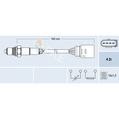 Imagen de FAE 77138 Sonda lambda de regulación VOLKSWAGEN: Golf 4, Polo III Hatchback, Lupo / 3L, AUDI: A3 SKODA: Octavia I Hatchback