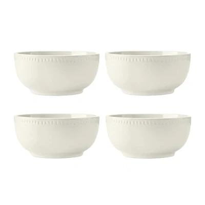 Imagen de Mikasa Cranborne Set de 4 Cuencos Cereales Gres, Servicio para 4, Juego Cereal en 15cm, Crema Apto Microondas y Lavavajillas