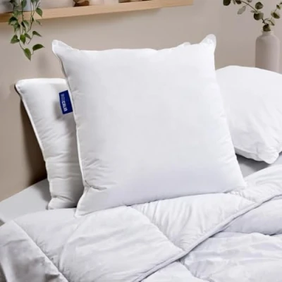 Imagen de Bleu Câlin Juego de 2 Almohadas, Confort &quot;Alaska&quot;, Blanco, 65x65 cm, OCPI