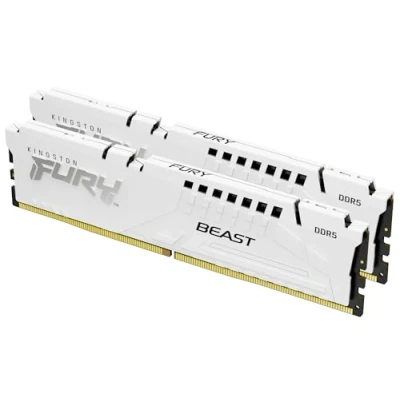 Imagen de Kingston FURY Beast 64GB 6400MT/s DDR5 CL32 DIMM (Kit de 2) Blanco Memoria gamer para Ordenadores sobremesa KF564C32BWEK2 64