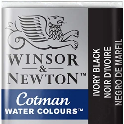 Imagen de Winsor &amp; Newton Cotman Acuarela En Pastilla, Negro De Marfil, 1,9x1,6x1,1 cm
