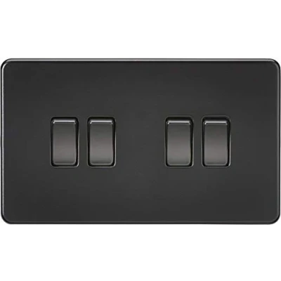 Imagen de Knightsbridge SF4100MBB Interruptor de 2 vías, 230 V, Negro/Negro, Light Switch 4G