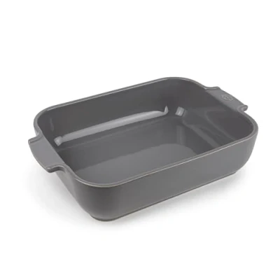 Imagen de PEUGEOT Plato de horno cerámica rectangular 32 cm x 21,7 7,2 Capacidad: 2,7 L 10 años Fabricación francesa Color gris claro