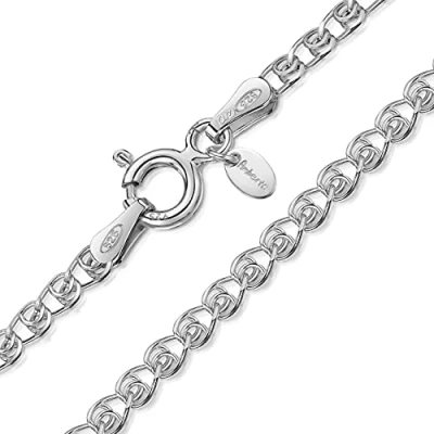 Imagen de Amberta Cadena para Niños en Plata de Ley 925 (Longitud 36 cm): Corazón 2.3 mm