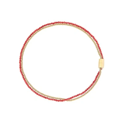 Imagen de BREIL Sistema de colección magnética Jewel, collar acero para mujeres, piedras naturales color oro que miden 45 cm con agata TJ3379 ES Única