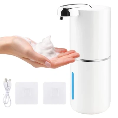 Imagen de Foydream Automático Dispensador Jabón Baño, 380 ML USB Recargable Espuma de con Sensor Manos sin Contacto para Cocina, Hotel Blanc