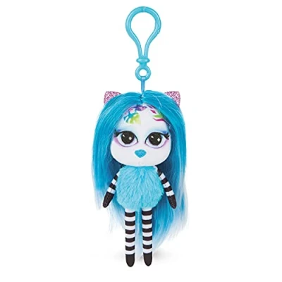 Imagen de NICI Puppe Pixidoos NALI 14 cm con mosquetón Estilo Colgante Chic de Peluche, pequeños llaveros muñeco tierno Juguete Suave, Amuleto Bolso niñas, Color Azul y Negro, (47504)