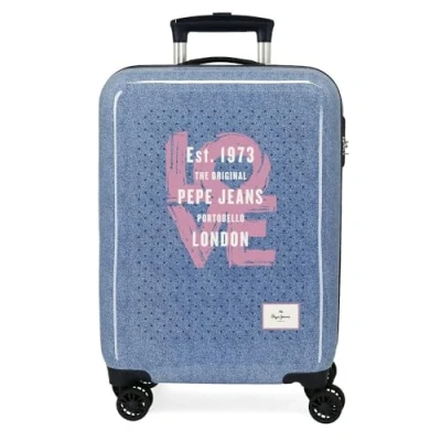 Imagen de Pepe Jeans Noni Denim Maleta de Cabina Multicolor 38x55x20 cms Rígida ABS Cierre TSA 34L 2 kgs 4 Ruedas Dobles Equipaje Mano by Joumma Bags
