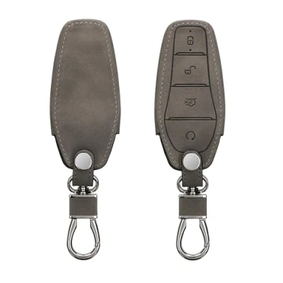 Imagen de kwmobile Funda Compatible con BYD Atto 3 / Han/Tang/Dolphin/Yuan/Seal Carcasa de Piel sintética Protector para Mando Coche en Gris