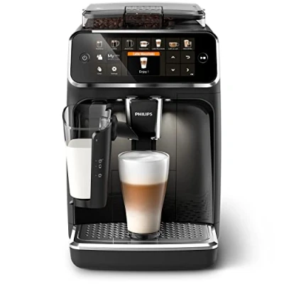 Imagen de Philips Serie 5400 Cafetera Superautomática Sistema de Leche LatteGo, 12 Variedades Café, Pantalla Intuitiva, 4 Perfiles Usuario, Negro (EP5441/50)