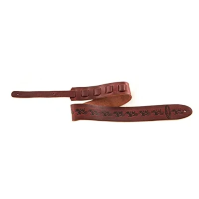 Imagen de Ovation Correa para Guitarra, Piel premium signature motivo &quot;Leaf&quot;, ruby red, rojo