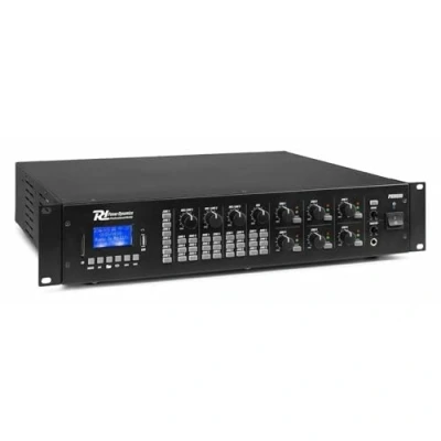 Imagen de Power Dynamics PRM606 Amplificador de Matriz con 6 Zonas 100V, 4/8 Ohmios x 60W, Bluetooth, MP3 USB, EQ, Formato Rack (100v / 60W)