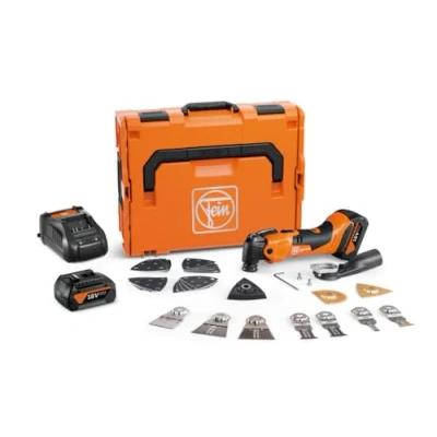 Imagen de FEIN Multimaster a batería AMM 500 Plus Top 4.0 Ah AS, MultiTool con rápida velocidad, más de 30 accesorios para serrar en madera, metal y lijar, Compatible baterías AMPShare/Bosch Professional