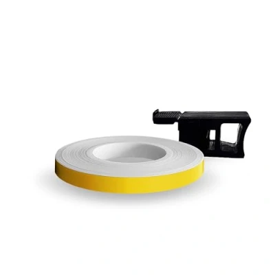 Imagen de 4R Quattroerre.it 10298 Wheel Stripes Tiras Adhesivas para Llantas de Moto con Aplicador, Amarillo Raza, 7 mm x mt