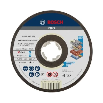 Imagen de Bosch Professional Expert Disco de corte recto (para MultiMaterial, X LOCK, Ø115 mm, diámetro del orificio: 22,23 grosor:1 mm), Negro