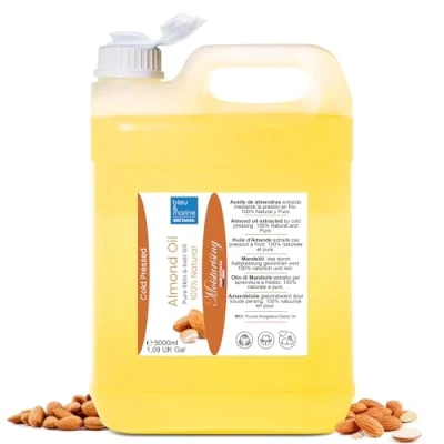 Imagen de Aceite de Almendras Dulces, 100% Puro y Natural, Masaje Facial Corporal, Hidratante, Previene Estrias en Embarazo, Mascarilla Pelo, Cuidado Bebe, Reafirmante, Senos, 5000 ml