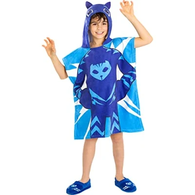 Imagen de Funidelia Toalla poncho Gatuno PJ Masks para niño Dibujos Animados, Gatuno, Buhita, Gekko Accesorios &amp; merchandising Regalos originales Navidad, cumpleaños y otras celebraciones Azul