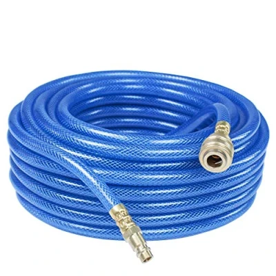 Imagen de as Schwabe manguera de aire comprimido con inserto tejido poliéster Serie 2050, 20 m PVC 9 x 3 mm acoplamiento rápido y boquilla enchufable azul