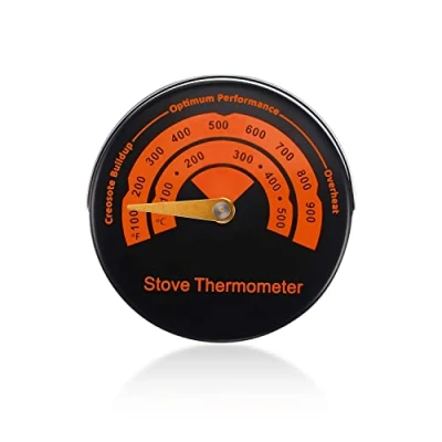 Imagen de 1 pieza de termómetro estufa magnético, chimenea, horno, quemador redondo, adecuado para barbacoa y fuego asado.