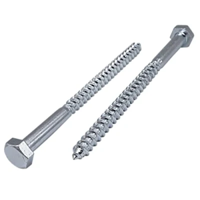 Imagen de 10 tornillos hexagonales de acero chapado en zinc para madera, M8 x 140 mm, tornillo hexagonal DIN 571, pernos retención, cabeza hexagonal, tirafondos (10, mm)