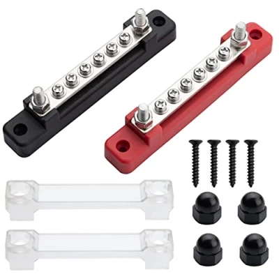 Imagen de Bloque de Terminales Distribución ZEALfix Busbar 6 150 A M6 x 2 M4 Tornillos para Coche, RV, Yate, Barco