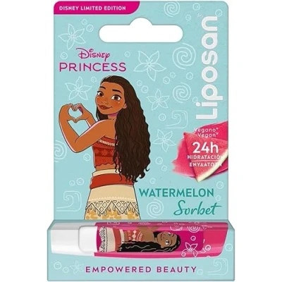 Imagen de LIPOSAN Watermelon Sorbet Edición Limitada Disney Princesa Vaiana (1x 4,8 g), bálsamo labial para niños con 24 h de hidratación, color a sandía unos labios suaves y bonitos