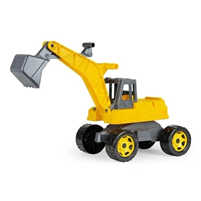 Imagen de Lena 02217 Eco GIGA Trucks Excavadora de Asiento (70 cm, 360 Grados para Sentarse, vehículo construcción con Porcentaje Madera, Alta Capacidad Carga, Amarillo, Aprox. 70 x 28 32 cm)