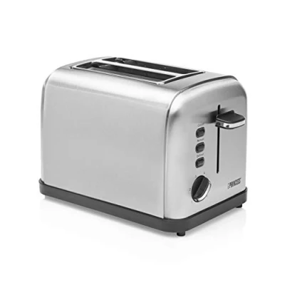 Imagen de Princess 142354 Tostadora con dos ranuras, 6 niveles de tostado, Funciones descongelado, calentamiento y cancelación, Bandeja para migas extraíble, 850 W, Acero inoxidable