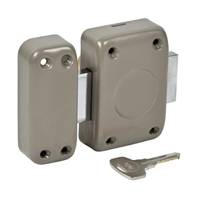 Imagen de Yale YV25C 35mm/SC Cerradura de Bodega sin botón (Lado Interior) con Cilindro, 5 pasadores, diámetro 23 mm Exterior), Longitud 35 mm, 4 Llaves, Color Beige y marrón Dorado
