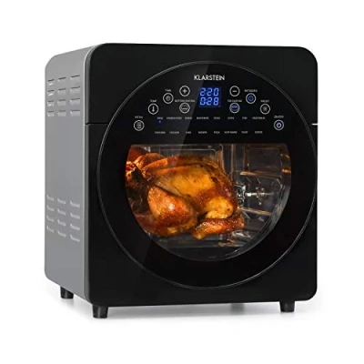 Imagen de Klarstein AeroVital Easy Touch Freidora aire, sin aceite con potencia 1700 W, de aire capacidad 14 L, 16 programas, Termostato, Temporizador, Pantalla digital, Gris claro