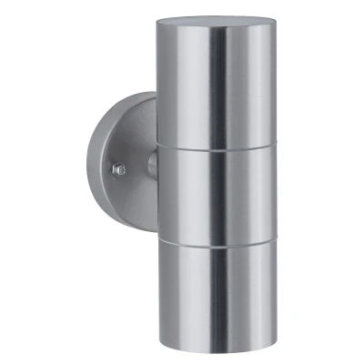 Imagen de Paulmann 94331 Luminaria exterior LED Flame IP44 máx. 2x10 W, aplique exterior, inox mate, iluminación para jardín, acero inoxidable, GU10