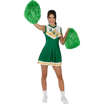 Imagen de Funidelia Disfraz de animadora Hawkins Stranger Things 4 mujer Netflix, Once (Eleven) para adultos y divertidos accesorios Fiestas, Carnaval Halloween Talla L Verde
