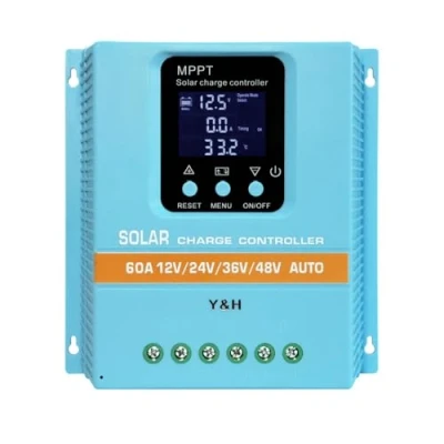 Imagen de Y&amp;H MPPT 60 A Regulador de carga solar 12 V 24 36 48 Pantalla LCD Batería Inteligente Max 100 Entrada Dual USB para plomo ácido/litio