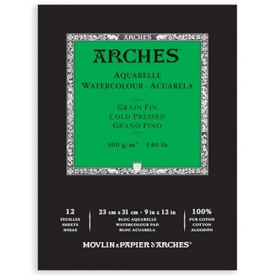 Imagen de Bloc Enc 23x31 12H Arches Aquarelle 100% Fino 300g Blanc Nat