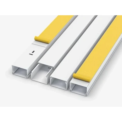 Imagen de Canaleta para cables (1 m, autoadhesiva, 4,0 x 2,5 100 cm, 1 instalación eléctrica), color blanco