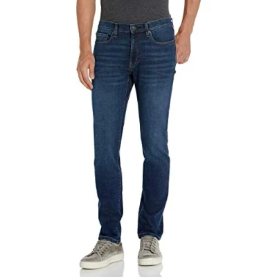 Imagen de Amazon Essentials Pantalón Vaquero Elástico de Ajuste Ceñido Hombre, Azul Oscuro Vintage, 32W / 28L