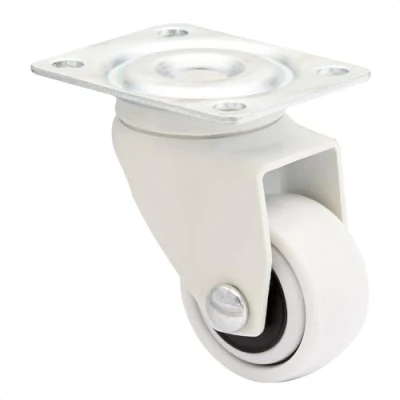 Imagen de WAGNER 3C Rueda giratoria de diseño/rueda transporte/rueda para muebles blanca, banda rodadura blanda, diámetro Ø 25 mm, capacidad carga 12 kg 01222601