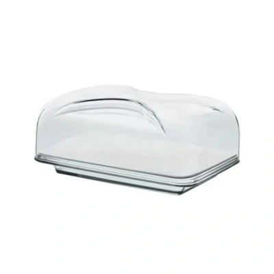 Imagen de Haier HAGCB40 Quesera, con Bandeja, Tabla de Cortar Porcelana y Tapa, Rectangular, Elegante, 25,5x18x11,5 cm, Guzzini